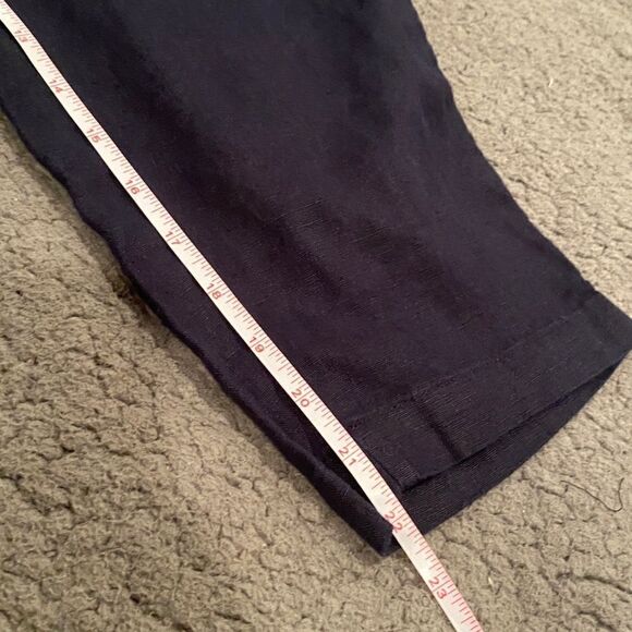 Talbots 100% Linen Capri Pants Navy Size 6 Petite - Picture 8 of 9